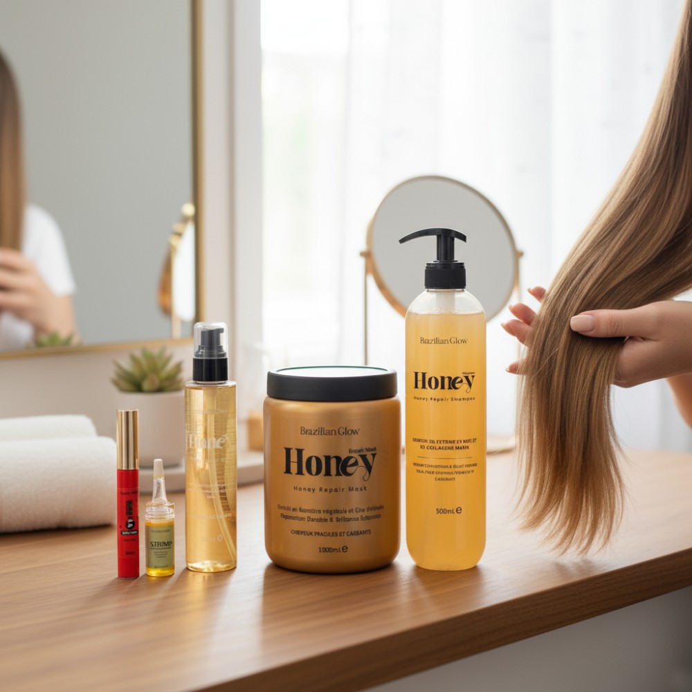 cheveux secs avant un Soin cheveux nourrissant brazilian glow tunisie