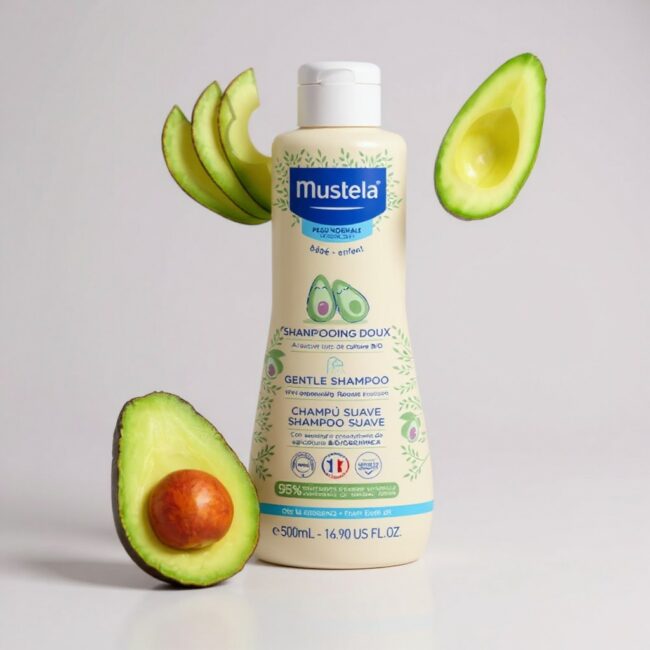 shampoing doux bébé Mustela à l’avocat bio 500 ml