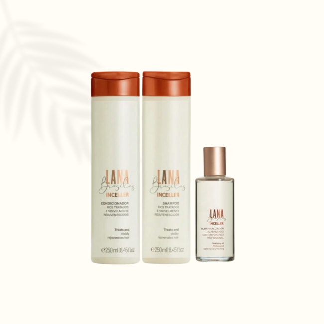 Kit Inceller Lana Brasiles shampoing après-shampooing et huile de finition Kit Inceller Lana Brasiles shampoing après-shampooing et huile de finition