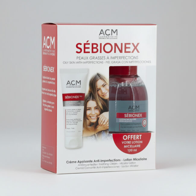 ACM COFFRET SEBIONEX TRIO+LOTION MICELLAIRE GRATUIT coffret sebionex soin visage acm tunisie