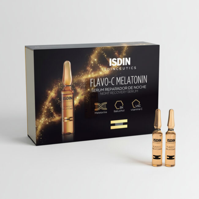 ISDIN ISDINCEUTICS FLAVO C MELATONIN SERUM REPARATEUR NUIT 10 UNIDOSES DE 2ML flavo c melatonin serum visage isdin Tunisie