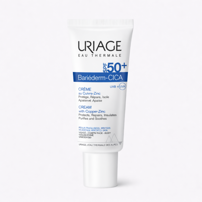 URIAGE BARIEDERM CICA CREME SPF50+ 40ML bariederm cica creme spf50 soin visage et corps uriage tunisie