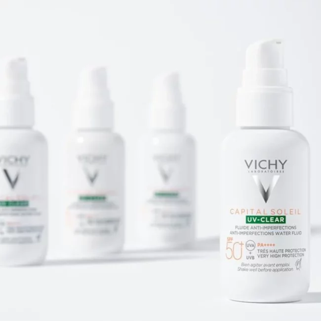 Vichy UV Clear Écran Fluide Anti Imperfections SPF50+ 40ml tunisie soinbeaute