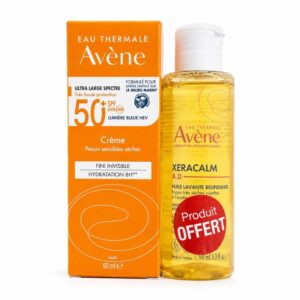 avene soin solaire peaux peaux sensibles seches spf 50 50ml xeracalm huile lavante 100ml offerte