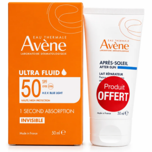 avene ultra fluide invisible spf50 50ml lait apres soleil 100ml offert